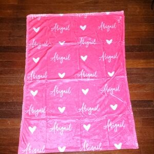 Pink "Abigail" Personalized Blanket